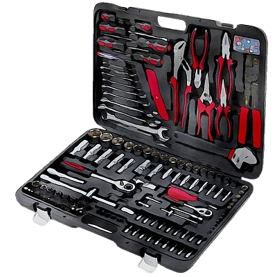 Professional ergometer repair toolkit used by Shekunov